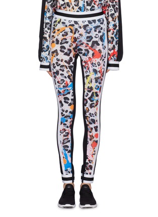 Main View - Click To Enlarge - NO KA’OI - 'Leopaki Kalia' paint splatter leopard print leggings
