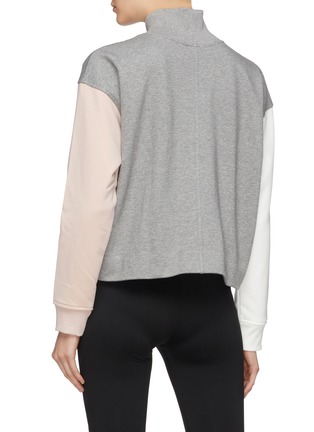 Back View - Click To Enlarge - VAARA - 'Kenna' colourblock oversized cropped high neck sweatshirt