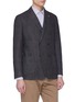 Front View - Click To Enlarge - LARDINI - Houndstooth check plaid soft blazer