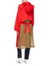 Back View - Click To Enlarge - TOGA ARCHIVES - Colourblock mesh panel belted hooded taffeta coat