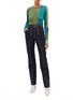 Figure View - Click To Enlarge - TOGA ARCHIVES - Colourblock button collar rib knit sweater