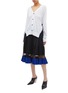Figure View - Click To Enlarge - TOGA ARCHIVES - Mesh trim belted cardigan