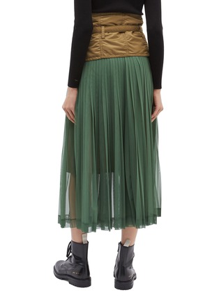 Back View - Click To Enlarge - TOGA ARCHIVES - Belted contrast waist pleated mesh skirt