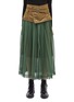Main View - Click To Enlarge - TOGA ARCHIVES - Belted contrast waist pleated mesh skirt