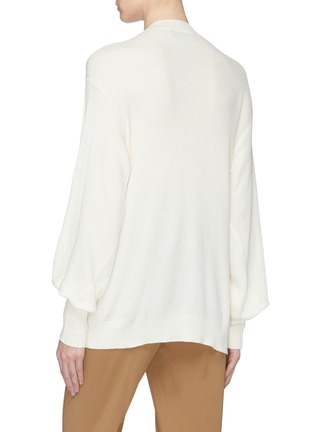 Back View - Click To Enlarge - MAISON FLANEUR - Blouson sleeve high-low sweater