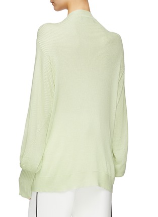 Back View - Click To Enlarge - MAISON FLANEUR - Blouson sleeve high-low V-neck sweater