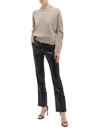 Figure View - Click To Enlarge - HELMUT LANG - Distressed wool-cashmere sweater
