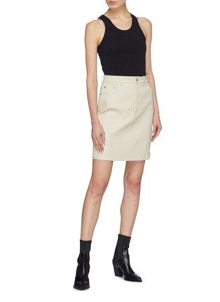 Figure View - Click To Enlarge - HELMUT LANG - Lambskin leather mini skirt
