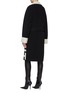 Back View - Click To Enlarge - HELMUT LANG - Belted logo jacquard oversized wool melton coat