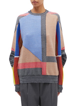 Main View - Click To Enlarge - TOGA ARCHIVES - Colourblock mix knit sweater