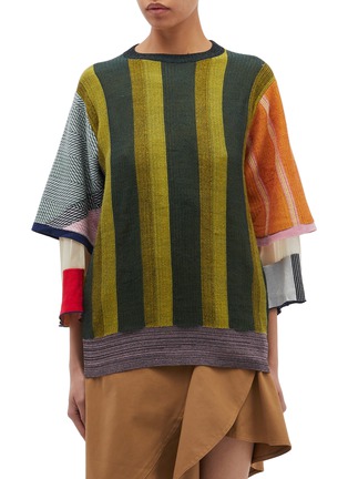 Main View - Click To Enlarge - TOGA ARCHIVES - Colourblock layered knit top