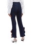 Back View - Click To Enlarge - TOGA ARCHIVES - Ruffle trim waffle knit flared pants