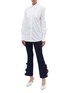 Figure View - Click To Enlarge - TOGA ARCHIVES - Ruffle trim waffle knit flared pants