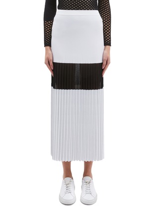 Main View - Click To Enlarge - MRZ - Mesh panel pleated skirt