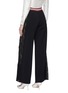Back View - Click To Enlarge - MRZ - Geometric open knit outseam wide leg pants