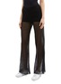 Front View - Click To Enlarge - MRZ - Stripe silk blend mesh flared pants