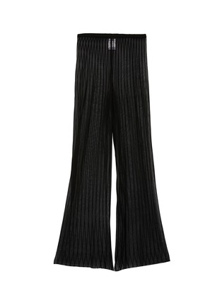 Main View - Click To Enlarge - MRZ - Stripe silk blend mesh flared pants