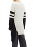 Back View - Click To Enlarge - MRZ - Staggered side split stripe sleeve sweater