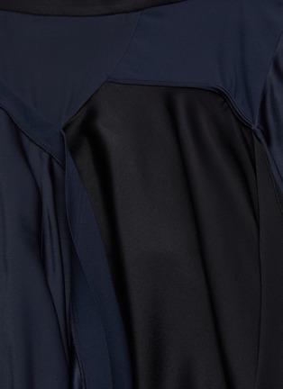 Detail View - Click To Enlarge - MONSE - Colourblock patchwork drape asymmetric skirt