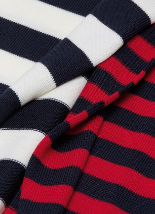  - MONSE - Ruffle colourblock stripe wool turtleneck sweater