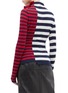 Back View - Click To Enlarge - MONSE - Ruffle colourblock stripe wool turtleneck sweater