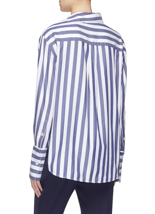 Back View - Click To Enlarge - MONSE - Button shoulder panelled stripe shirt