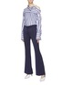 Figure View - Click To Enlarge - MONSE - Button shoulder panelled stripe shirt