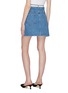 Back View - Click To Enlarge - MONSE - Logo slogan print apron panel denim skirt