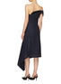 Back View - Click To Enlarge - MONSE - Twist drape wool twill off-shoulder dress