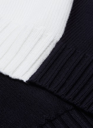  - MONSE - Colourblock back asymmetric drape wool sweater