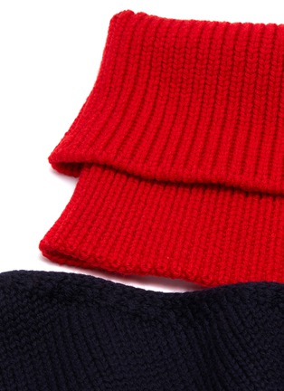  - MONSE - Cutout colourblock off-shoulder wool sweater