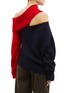 Back View - Click To Enlarge - MONSE - Cutout colourblock off-shoulder wool sweater