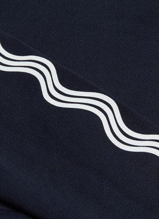  - XIAO LI - Wavy stripe sleeve drawstring cropped zip hoodie