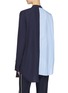 Back View - Click To Enlarge - XIAO LI - Sash neck stripe poplin panel asymmetric shirt
