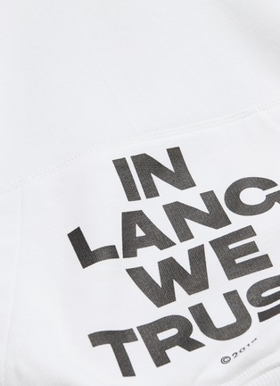 In Lang We Trust slogan print hoodie