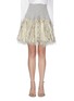 Main View - Click To Enlarge - ANAÏS JOURDEN - Fringe tinsel fil coupé hem pleated poplin skirt