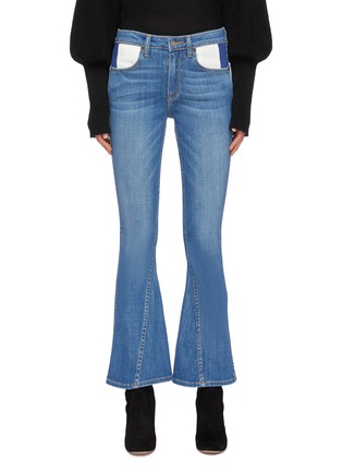 Main View - Click To Enlarge - TRE BY NATALIE RATABESI - 'Cher' colourblock pocket panelled flared jeans