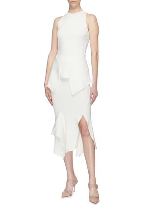 Figure View - Click To Enlarge - ROLAND MOURET - 'Lucca' drape split hem skirt