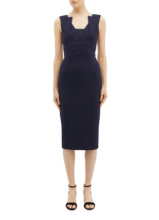 Main View - Click To Enlarge - ROLAND MOURET - 'Coleby' panelled crepe dress