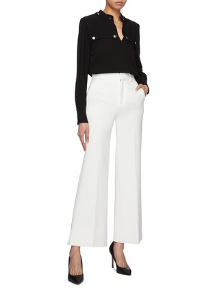 Figure View - Click To Enlarge - ROLAND MOURET - 'Dilman' split cuff crepe cropped suiting pants