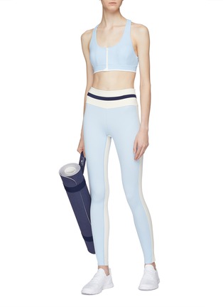 Figure View - Click To Enlarge - VAARA - 'Flo' stripe outseam performance leggings