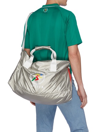 Front View - Click To Enlarge - ADIDAS X OYSTER HOLDINGS - 3-Stripes logo slogan print packable duffel bag