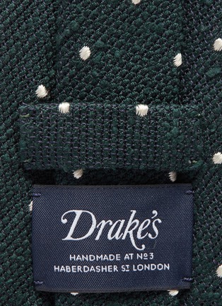 Detail View - Click To Enlarge - DRAKE'S - Polka dot embroidered silk tie