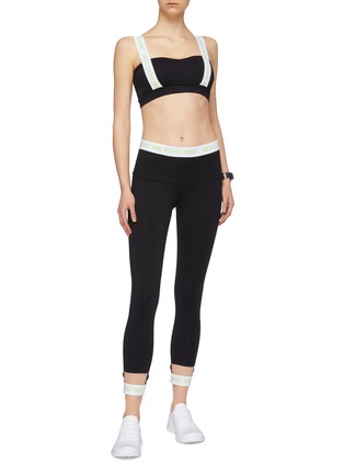 Figure View - Click To Enlarge - 42|54 - Slogan waistband cutout cuff performance leggings