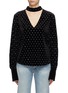 Main View - Click To Enlarge - SELF-PORTRAIT - Cutout V-neck strass velvet top