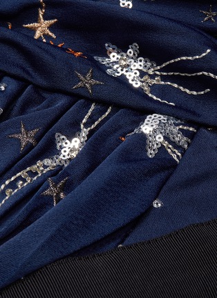 Detail View - Click To Enlarge - SELF-PORTRAIT - Cutout sleeve star sequin pleated dress