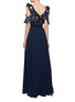 Back View - Click To Enlarge - SELF-PORTRAIT - Cutout sleeve star sequin pleated dress