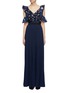 Main View - Click To Enlarge - SELF-PORTRAIT - Cutout sleeve star sequin pleated dress