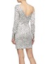 Back View - Click To Enlarge - SELF-PORTRAIT - Zip front ruffle graphic print satin one-shoulder dress