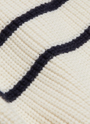  - SELF-PORTRAIT - Turtleneck panel stripe cold shoulder sweater